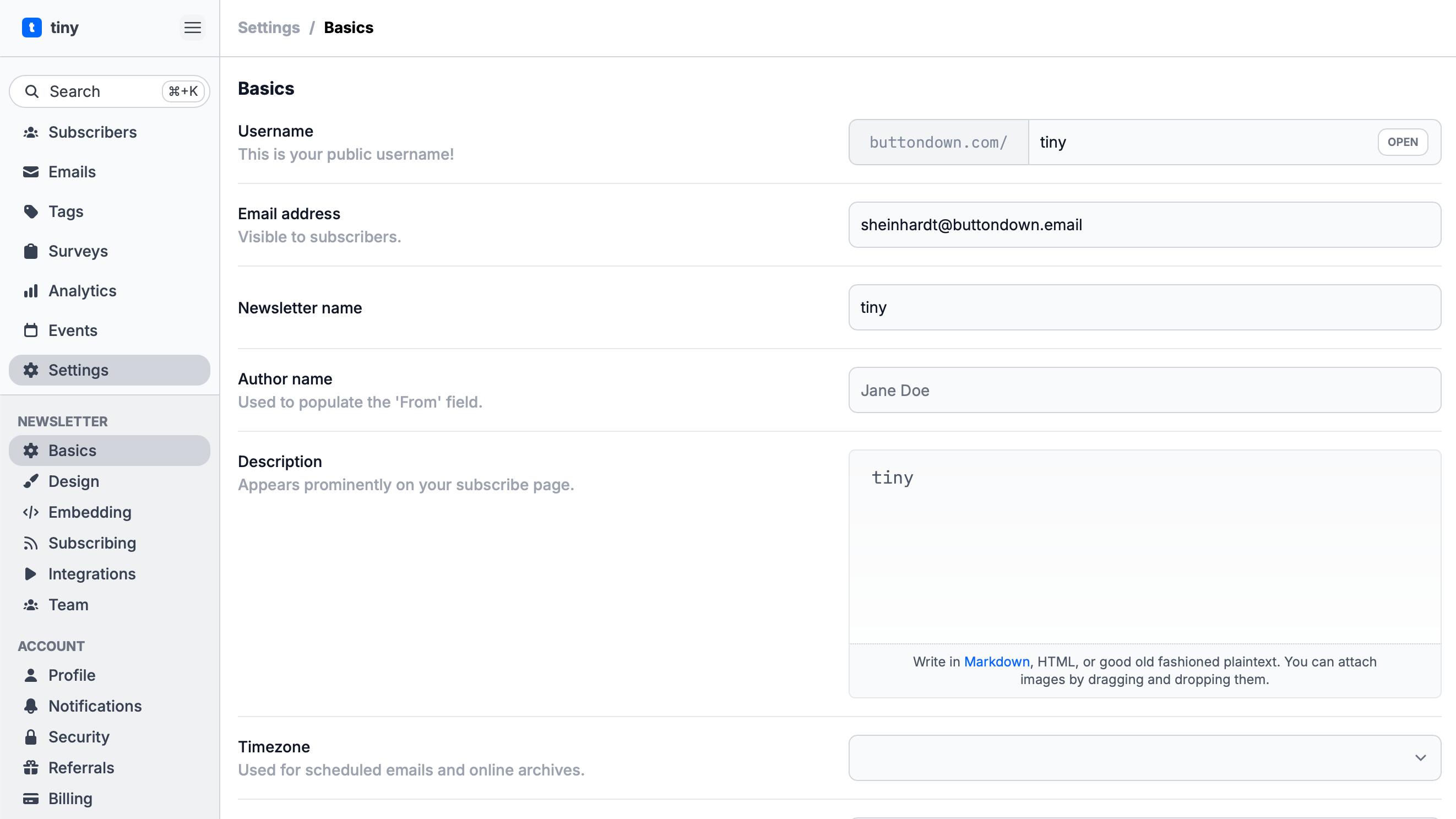 Screenshot of Keep it simple. feature